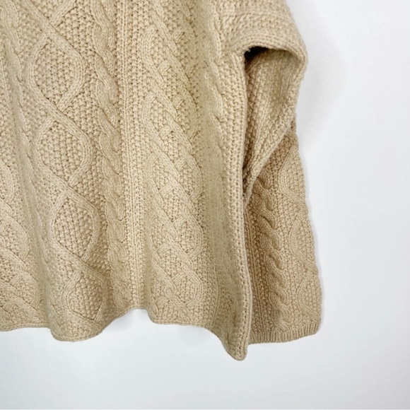 COPY - J Crew Mens XLarge XL Brown Cream Hand Knit Wool Cableknit Sweater Crew … - Picture 4 of 5